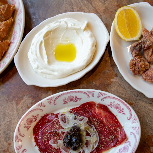 Greek dips and snacks at Kafeneion.