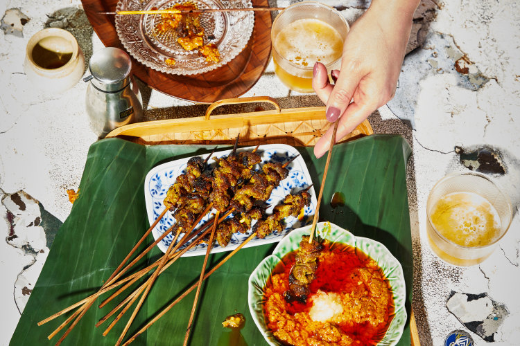 Rosheen Kaul’s pork satay.