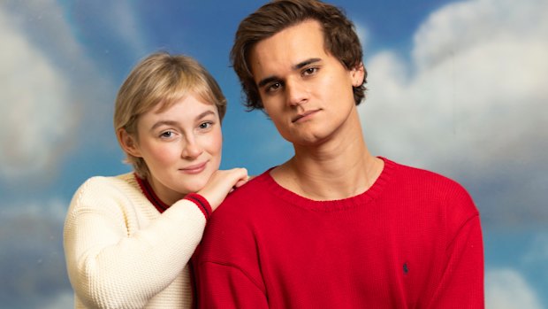 Claude Scott-Mitchell and Will McDonald play Marge and Tom Ripley in Sydney Theatre Company’s The Talented Mr Ripley.