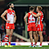Brodie Grundy of the Swans looks dejected after losing