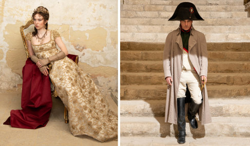 Vanessa Kirby as Empress Joséphine and Joaquin Phoenix as Napoleon Bonaparte.