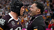 Jordan Riki and Alex Glenn during the preliminary final. 