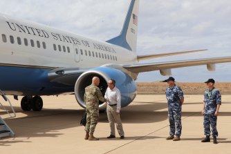 U.S. Space Force Chief of Space Operations General John W. “Jay” Raymond lands in Exmouth.