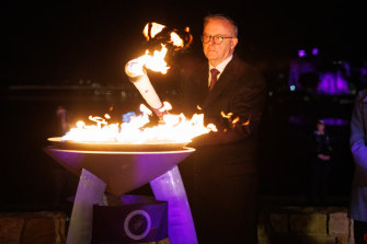 Prime Minister Anthony Albanese lit the Commonwealth beacon in Canberra, as part of Australia’s Jubilee celebrations.