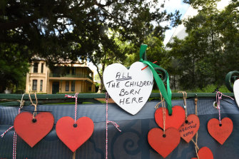 Parramatta’s Willow Grove  decorated with love hearts for Valentine’s Day this month.
