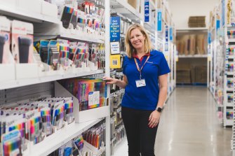 Sarah Hunter, managing director of Officeworks, has backed a permanent move to hybrid work.