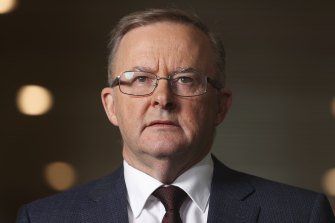 Opposition Leader Anthony Albanese during a press conference on industrial relations and the gig economy, at Parliament House in Canberra on  Thursday 25 February 2021. fedpol Photo: 