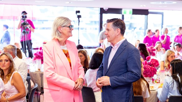 Governor-General  Sam Mostyn and Health Minister Mark Butler at the McGrath Foundation high tea. 