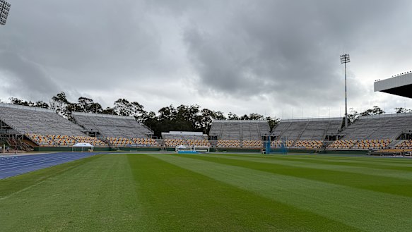 QSAC’s temporary stands, installed for the 1982 Commonwealth Games.