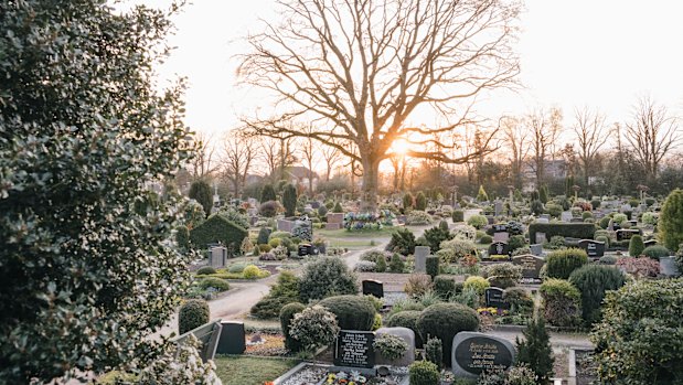 A cemetery in Ganderkesee, where investigators exhumed possible victims.