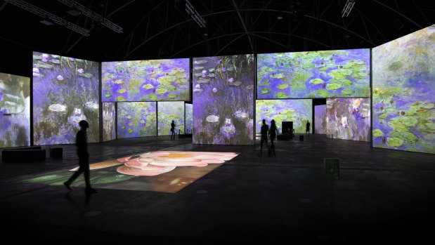 How the Monet & Friends exhibition will look when it opens at Sydney’s Hall of Industries. 