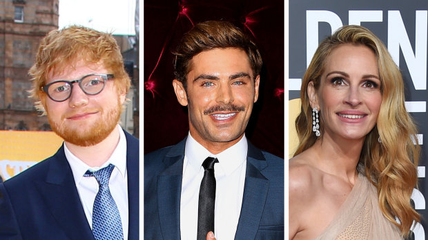 Ed Sheeran, Zac Efron and Julia Roberts are among the 21 people to be approved for independent quarantine in NSW.