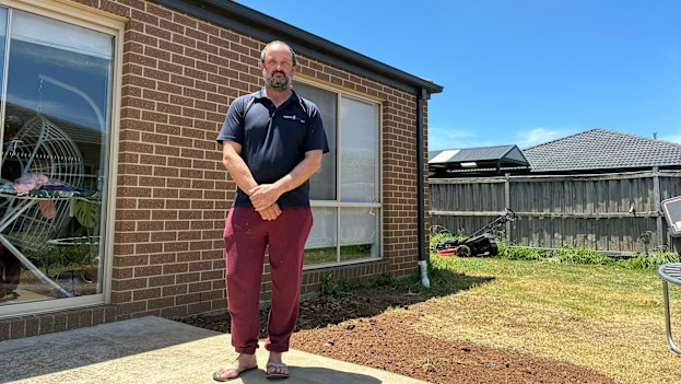 Massimiliano Balbiani at his home in Saltbush Crescent, Brookfield, where the remains of a toddler were found this week.