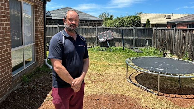 Massimiliano Balbiani at his home in Saltbush Crescent, Brookfield, where the remains of toddler were found this week.