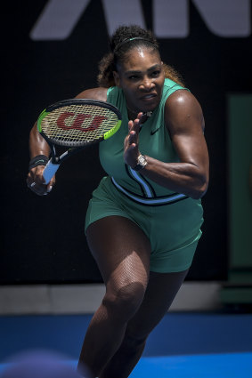 Serena Williams on the charge agains Tatjana Maria.