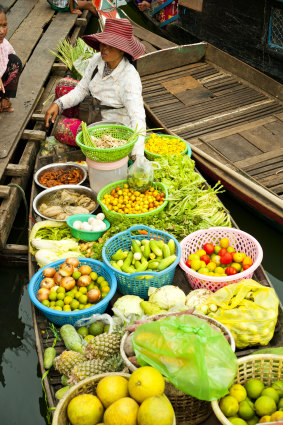 The ship acquires fresh produce along the way.