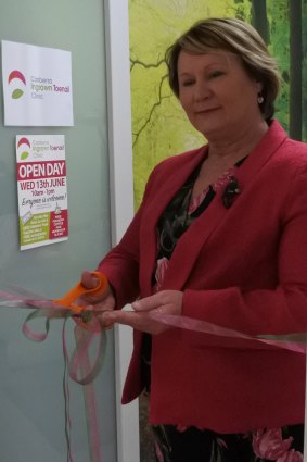Liberal Member for Brindabella Nicole Lawder cuts the ribbon to officially open the new Canberra Ingrown Toenail Clinic in Tuggeranong.