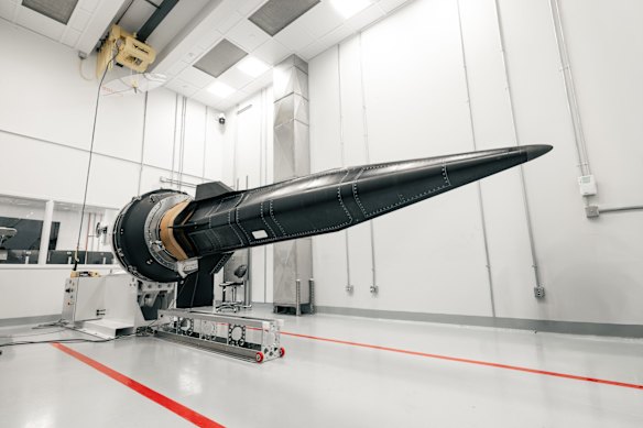 The Hypersonix Dart AE, which was inside Rocket Lab’s HASTE rocket at NASA’s Wallops Flight Facility in Virginia.