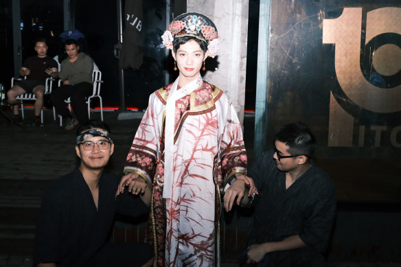 Wakkii Zheng as an empress at Halloween in Shanghai.