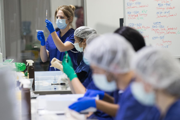  Melbourne’s mass vaccination centre.