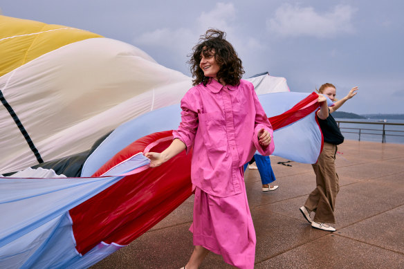 Lauren Brincat: ‘It’s like a huge built painting, music score and protest sign’.