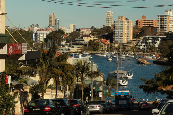 A view of Neutral Bay facing south would be threatened by the council's plan, activists say.