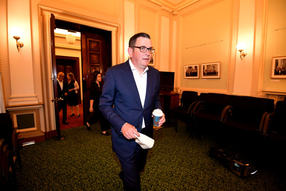 Victorian Premier Daniel Andrews at a media conference in early December.