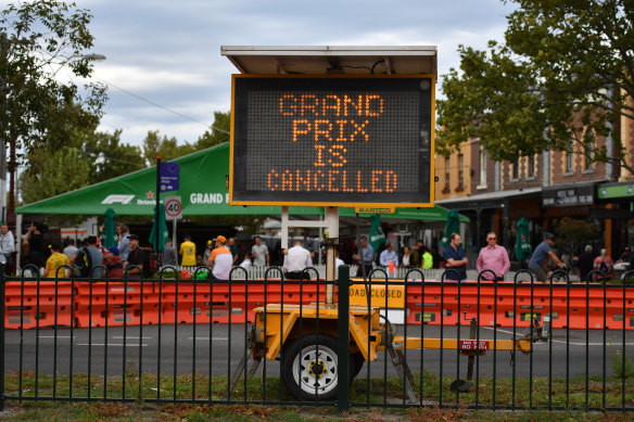 Spectators in Melbourne were turned away in 2020 when the Australian Grand Prix was cancelled at the last minute.