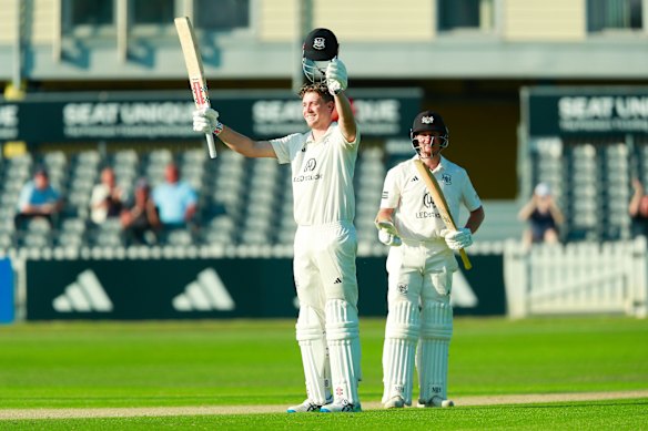 Australian batsman Cameron Green raises a century for Gloucestershire  against Kent.