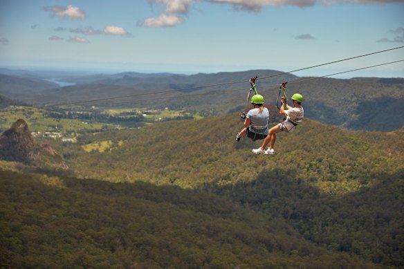 Conquering fears half-a-kilometre in the sky.