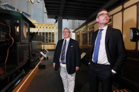 NSW Treasurer Dominic Perrottet and Minister for the Arts Don Harwin announcing that the Ultimo Powerhouse Museum will continue. 