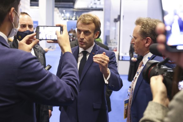 French President Emmanuel Macron at the G20 summit in Rome.