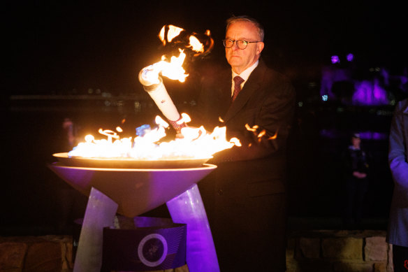 Prime Minister Anthony Albanese lit the Commonwealth beacon in Canberra, as part of Australia’s Jubilee celebrations.