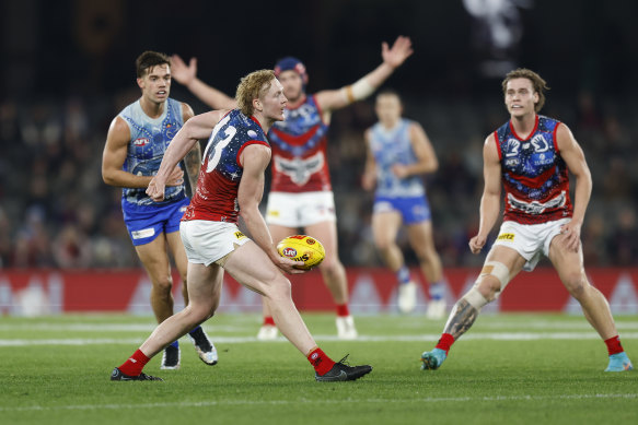 Clayton Oliver in action during round 10. 