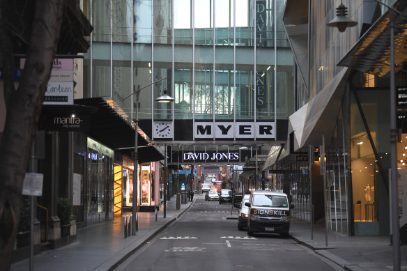 Melbourne’s CBD in lockdown.