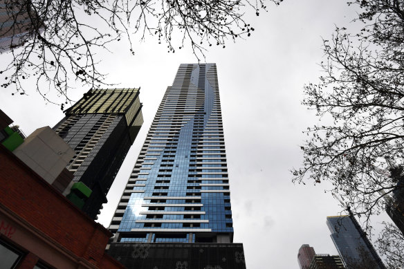 The Vision apartment complex on Elizabeth Street in Melbourne’s CBD was added as a tier-2 exposure site on Wednesday. 