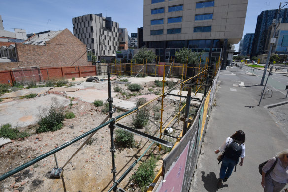 The site of the former Corkman Hotel in January 2020.