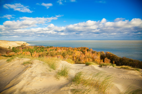The windswept dunes of the Curonian Spit in Lithuania. 