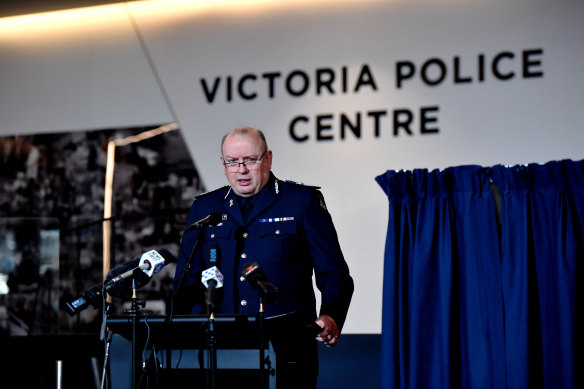Graham Ashton on Thursday at the opening of the new police centre in the CBD in his last week in the top job. 