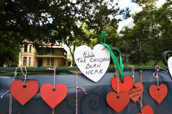 Parramatta’s Willow Grove  decorated with love hearts for Valentine’s Day this month.
