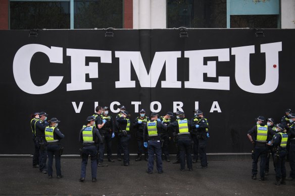 The CFMEU has faced allegations that organised crime figures had infiltrated the union.