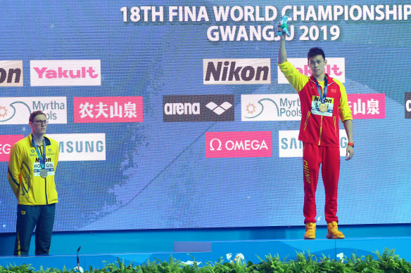 Mack Horton refused to stand on a podium with Sun Yang at the 2019 world championships.