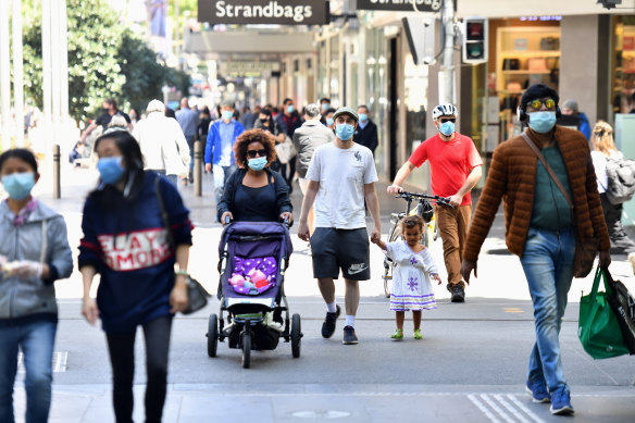 Shoppers returned to the streets of Melbourne on Wednesday.