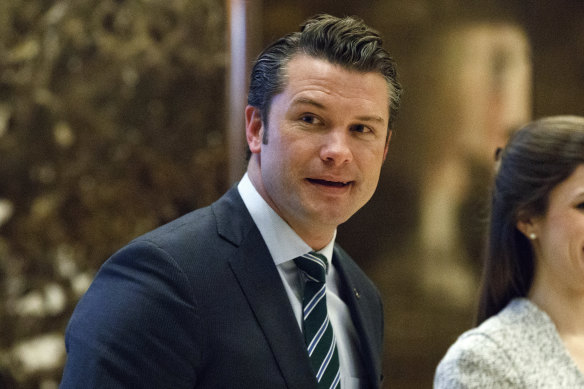 Pete Hegseth at Trump Tower in 2016.