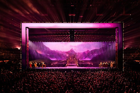 All the world’s a stage … the curtain rises on the 69th annual Eurovision Song Contest in Basel, Switzerland.