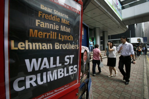The collapse of Lehman Brothers in 2008 was the event that marked the depths of the financial crisis.