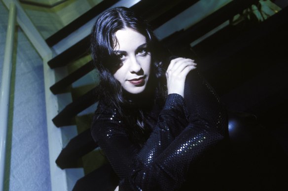 Alanis Morissette in 1996 at the height of the success of her album Jagged Little Pill.