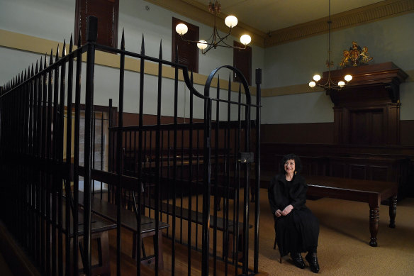 Architect Diane Jones in a courtroom at the Justice & Police Museum in Sydney.