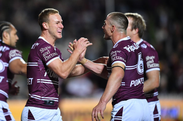 Daly Cherry-Evans and Kieran Foran during their days as Manly teammates.