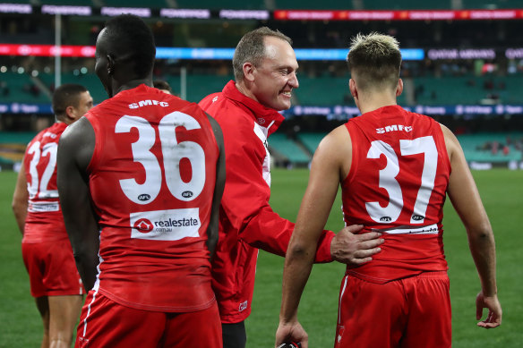 John Longmire says the Swans are trying to strike the balance between holding Elijah Taylor accountable for his actions, and supporting him.